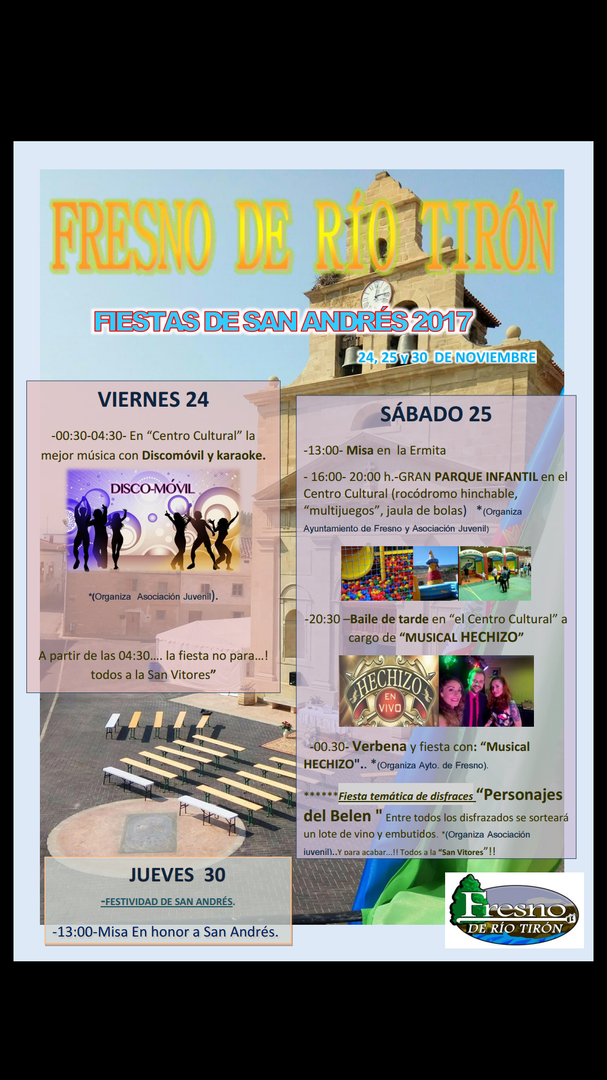 Fiestas patronales de San Andrés, último fin de semana de Noviembre.